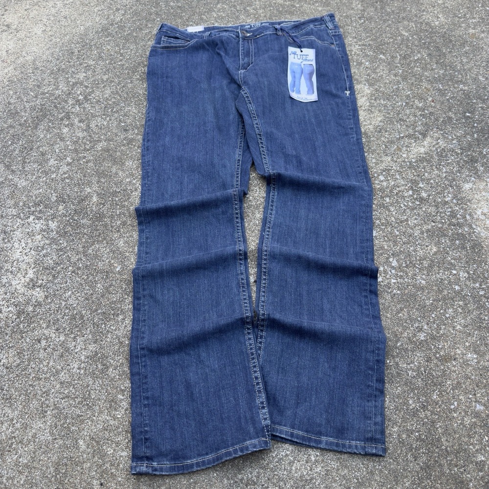 Just Tuff Jeans Y2K Bootcut Dark Wash Denim Men 40x37 Cotton Stretch 40XLong f12